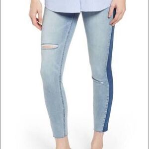 Spanx Distressed Skinny Jeans with Side Stripe Stretch Pull-On Shaping size XS
